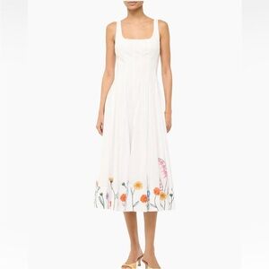 New STAUD Wells Embroidered Dress